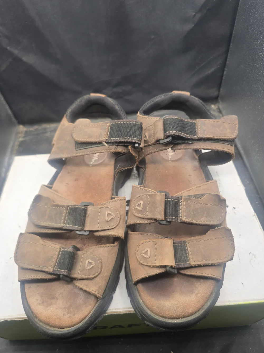Thom McAn Brown Leather Adjustable Strap Sandals